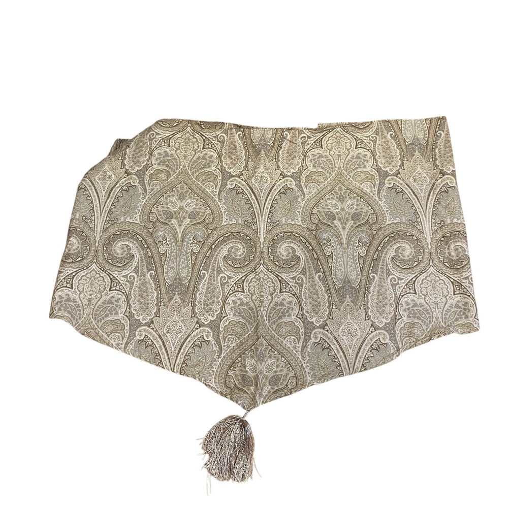 Waverly Cashmere Pearl Ascot Valance 50"Wx26"L Shades Of Brown Paisley